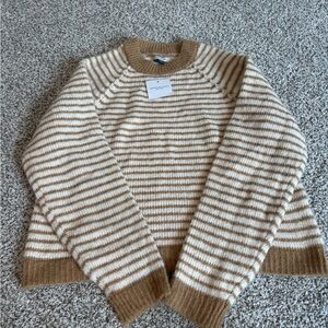 NWT Striped Brown and Cream Sweater